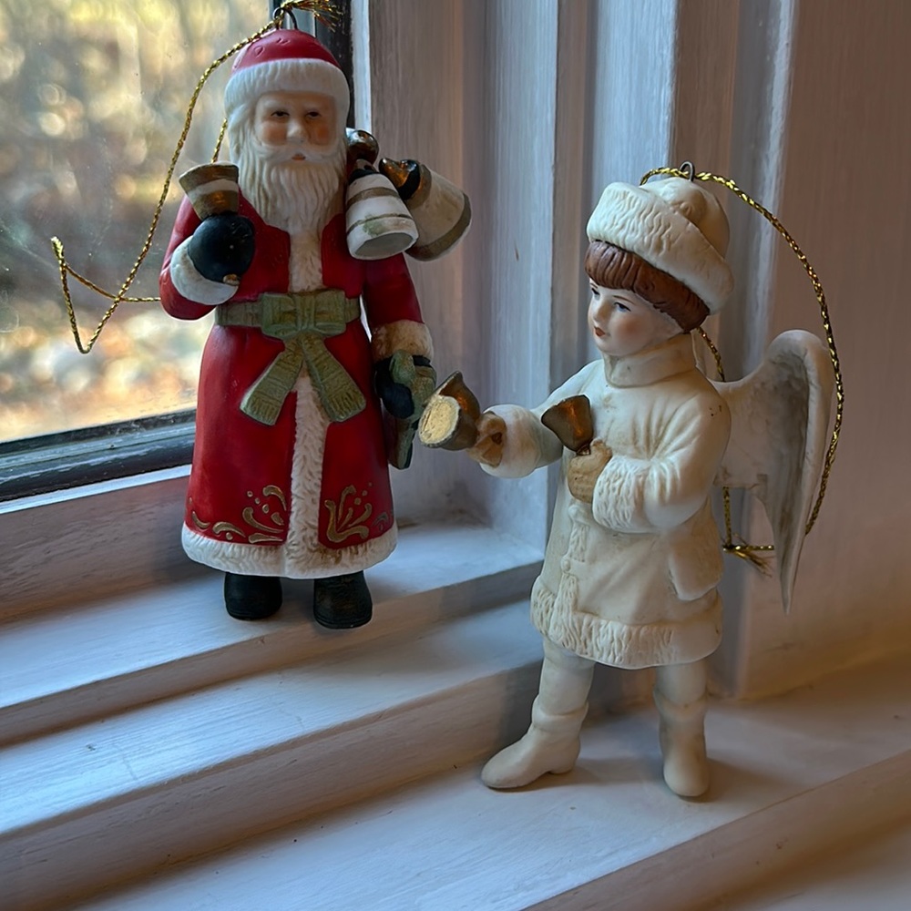 Vintage lot of 2 Schmid ornaments
